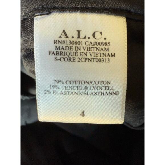 A.L.C. Diego Pants Sz 4 Black Tapered Paperbag Ankle High Rise Belt - Picture 9 of 10